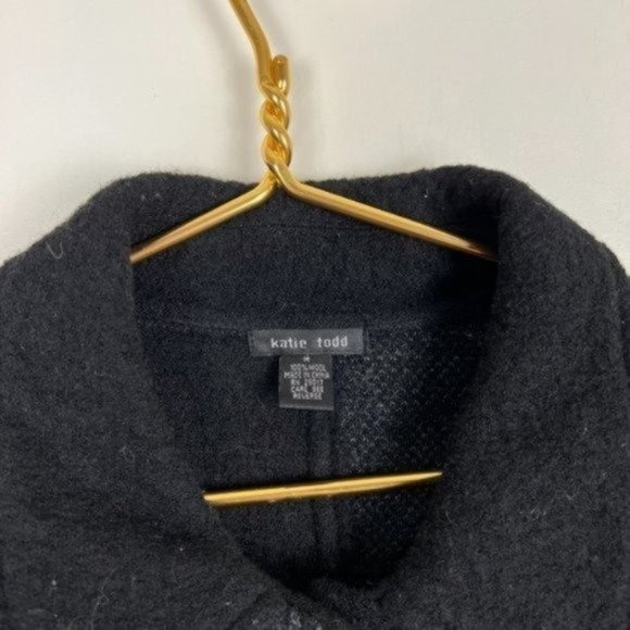 Katie Todd Mixed Print Patchwork Button Front Wool Coat Jacket Size Medium - Picture 4 of 4